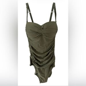Betsy Johnson Olive Green  One Piece Swimsuit Size M NWT